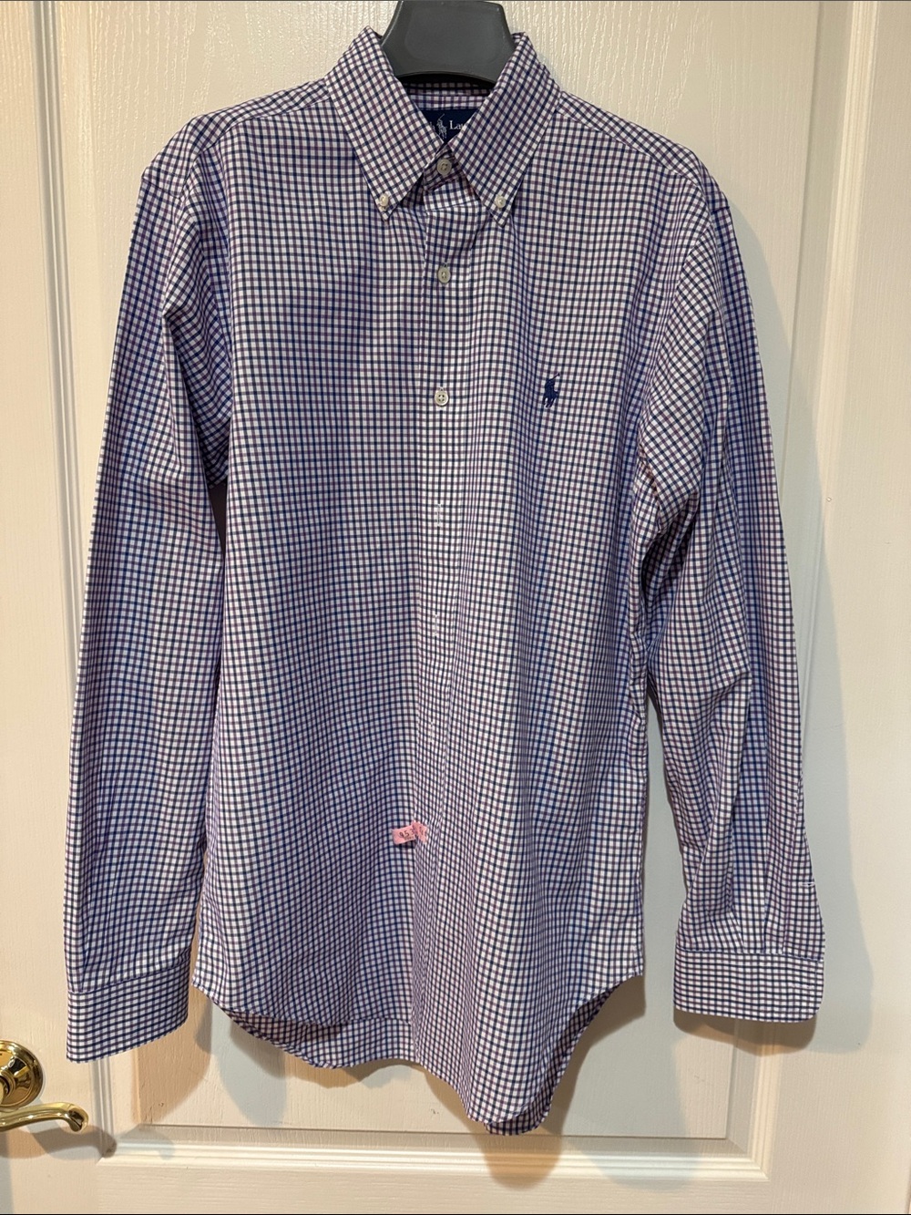 Polo by Ralph Lauren Men’s Navy and White Gingham Button-Down Shirt - Picture 1 of 9